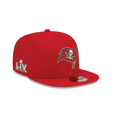 Grey Tampa Bay Buccaneers Hat - New Era NFL Super Bowl LV Side Patch 59FIFTY Fitted Caps USA0983526